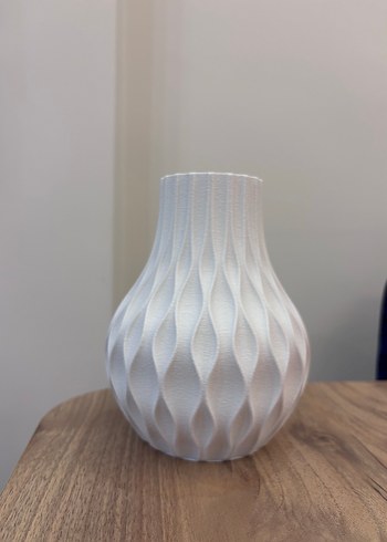 Beyaz Dokulu Vazo - Görsel 3