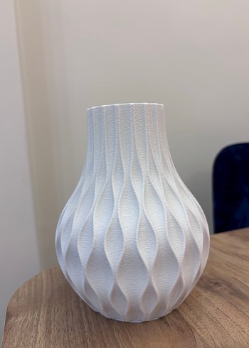 Beyaz Dokulu Vazo - Görsel 4