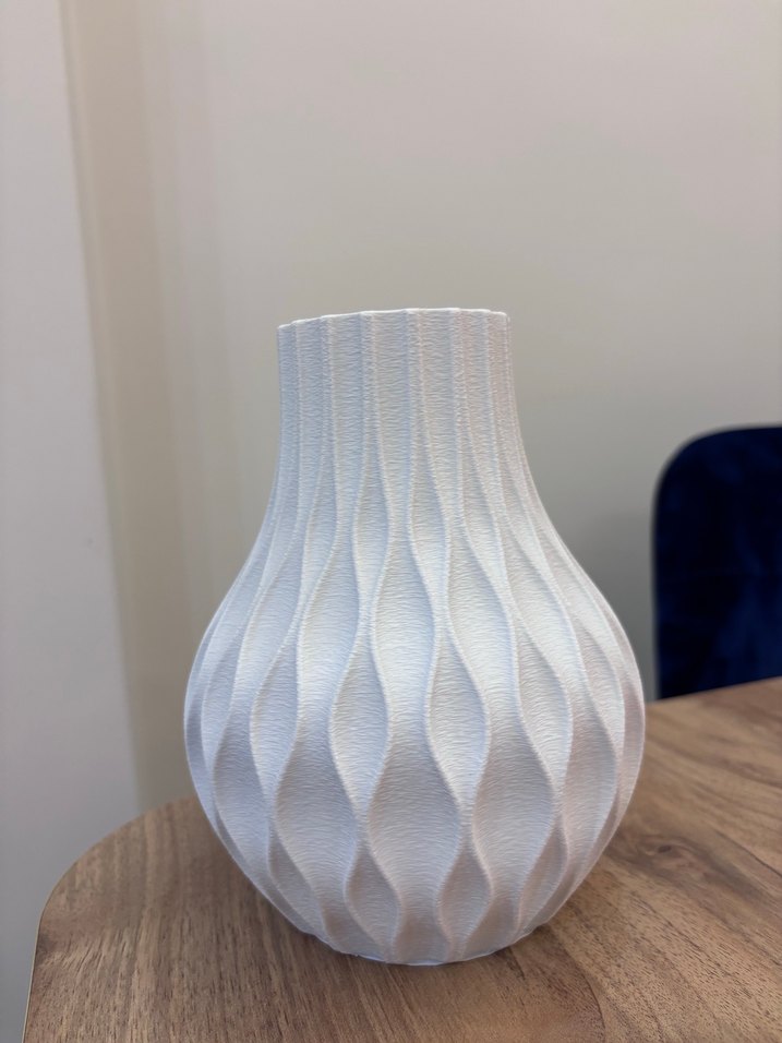 Beyaz Dokulu Vazo - Görsel 4