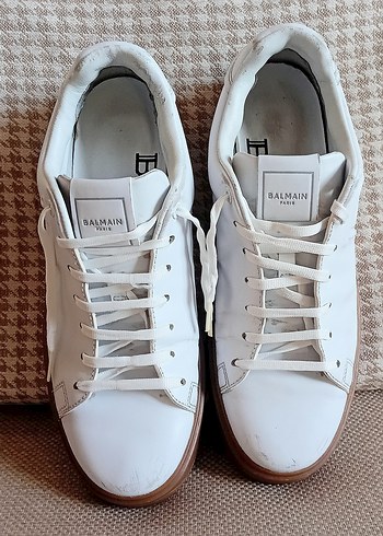Beyaz Parlak Balmain Ünisex Spor Ayakkabı