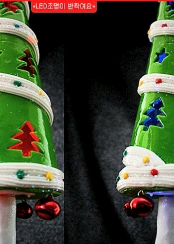 Renkli Yeşil Yılbaşı Ağacı Dekoru Seramik - Görsel 3