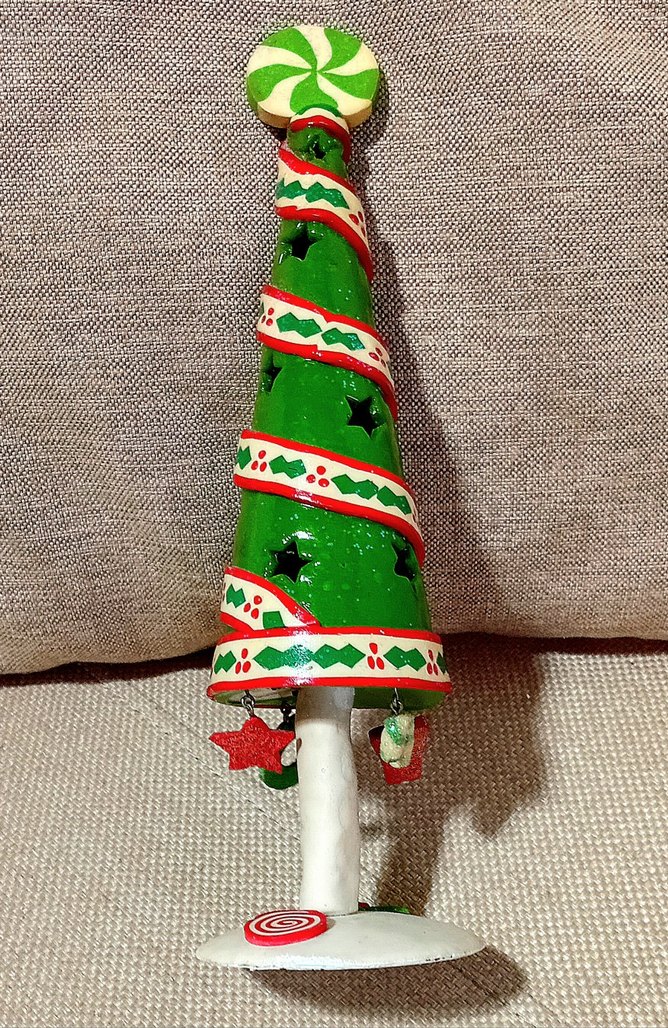 Renkli Yeşil Yılbaşı Ağacı Dekoru Seramik - Görsel 5