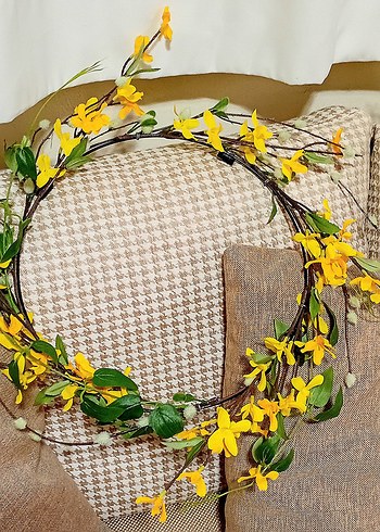 Sarı azalea Çiçekli Kapı Bahar Çeleng Süsü - Görsel 3