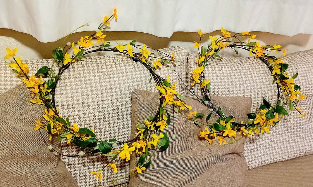 Sarı azalea Çiçekli Kapı Bahar Çeleng Süsü - Görsel 2