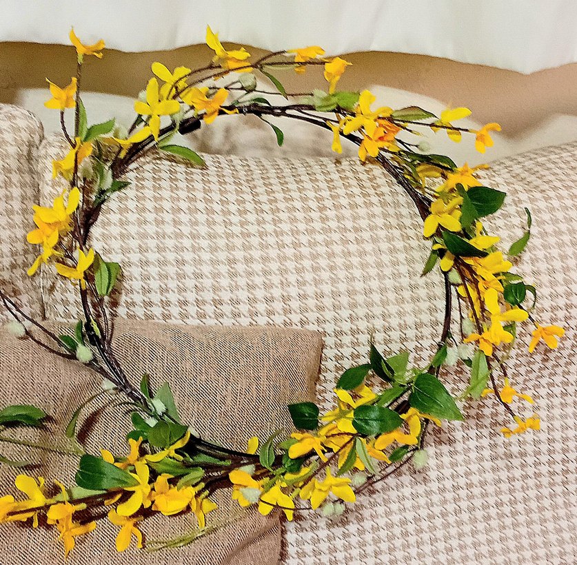 Sarı azalea Çiçekli Kapı Bahar Çeleng Süsü - Görsel 4