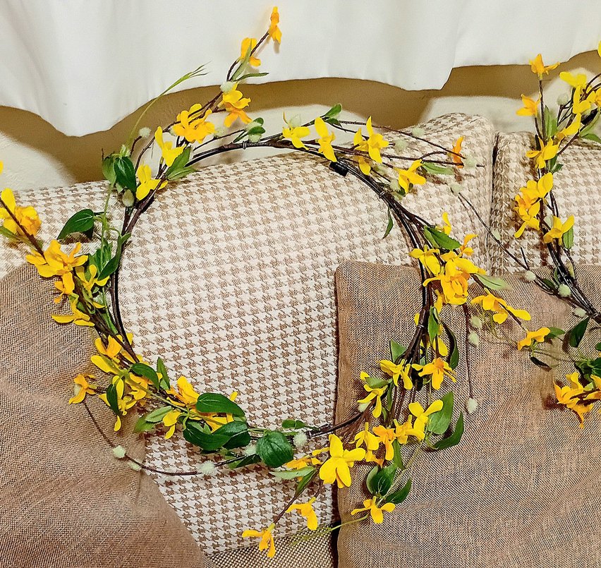 Sarı azalea Çiçekli Kapı Bahar Çeleng Süsü - Görsel 3