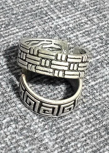 GÜMÜŞ GÖRÜNÜMLÜ AĞIR ÜNİSEX AYARLANIR YÜZÜKLER - Görsel 3