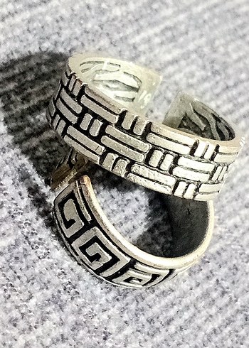 GÜMÜŞ GÖRÜNÜMLÜ AĞIR ÜNİSEX AYARLANIR YÜZÜKLER - Görsel 5