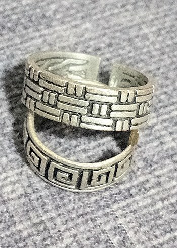 GÜMÜŞ GÖRÜNÜMLÜ AĞIR ÜNİSEX AYARLANIR YÜZÜKLER - Görsel 7