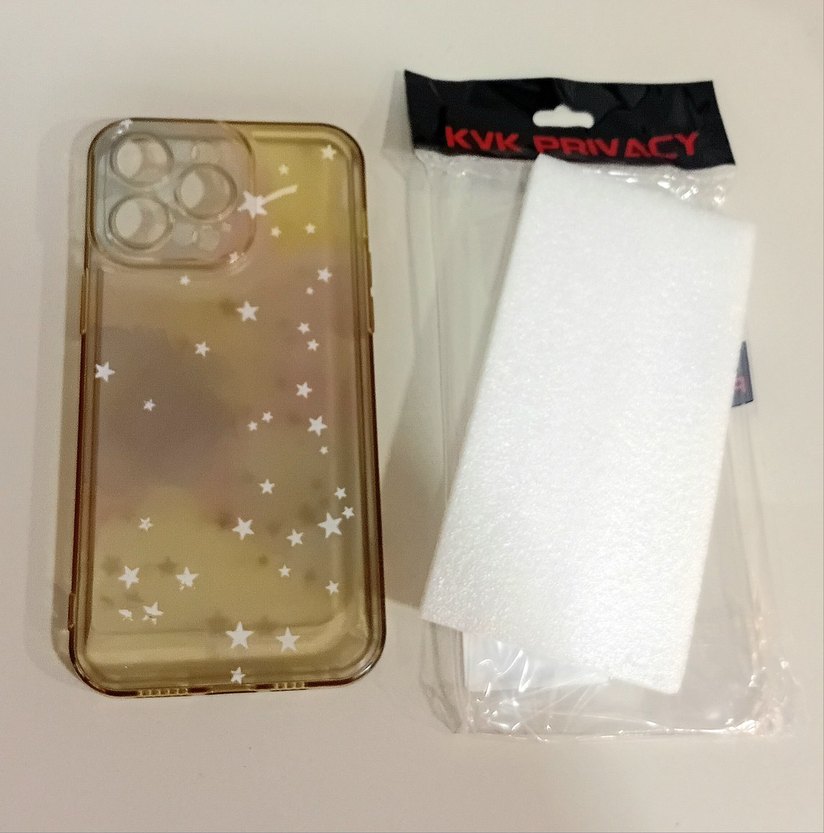 KVK Privacy şeffaf telefon kılıfı, iPhone 14 Pro Max için mor - Görsel 2