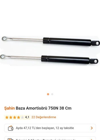 Şahin Baza Amortisörü 750N 38 cm