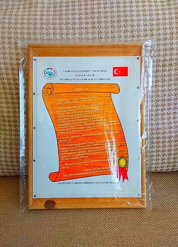 Fatih Sultan Mehmet in Malodraz da Kaleme Aldığı AHİTNAME. Ürün 