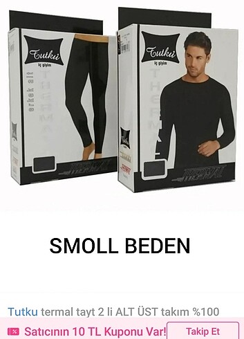 TUTKU ERKEK ALT ÜST SMOLL BEDEN TERMAL İÇLİK.  MOTOR, YÜRÜYÜŞ, K - Görsel 9