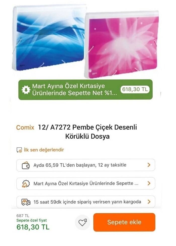 Comix Lastikli Dosya 12 Sep.Pembe  A7272 Comix Körüklü Dosya 12. - Görsel 3