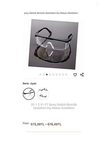 2C-1.2 V1 FT Sprey Gözlük Binicilik Gözlükleri Dış Mekan Gözlükl - Görsel 2