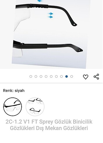 2C-1.2 V1 FT Sprey Gözlük Binicilik Gözlükleri Dış Mekan Gözlükl - Görsel 5