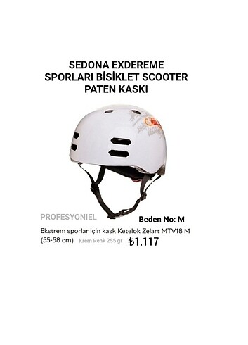 SEDONA EXDEREM SPORLARI BİSİKLET SCOOTER PATEN KASKI. OLDUKÇA