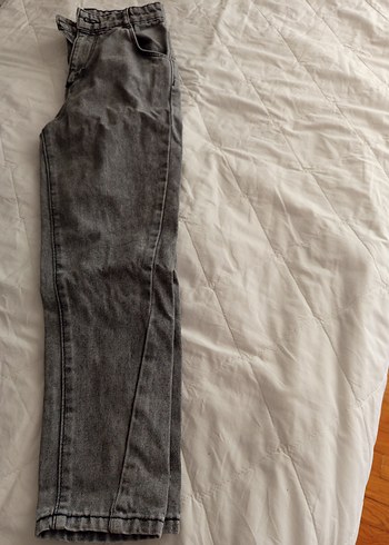 Gri Kadın Midi Boy Kot Pantolon