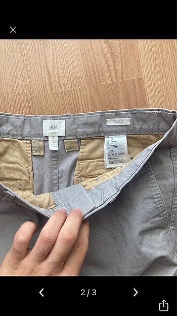 H&M H&M erkek gri pantolon iki adet biri ekoseli