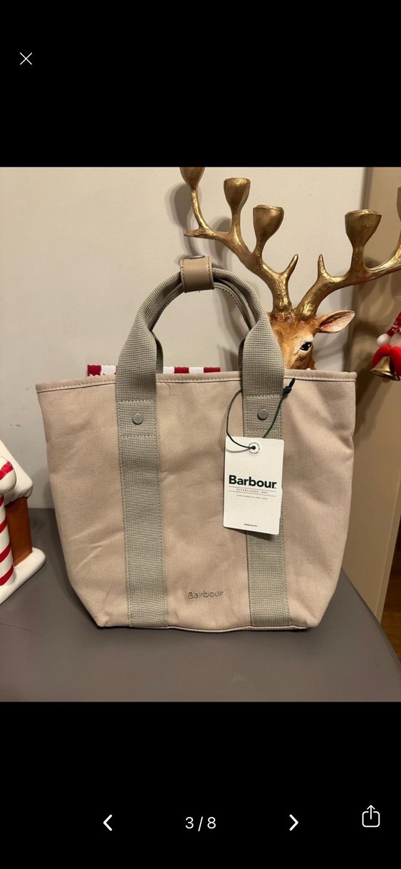 Barbour olivia tote bag Bej Keten Kadın Tote Çanta - Görsel 2