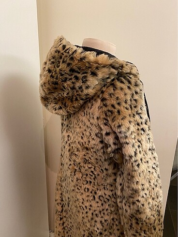 l Beden Zara trf warm wear leopar peluş mont