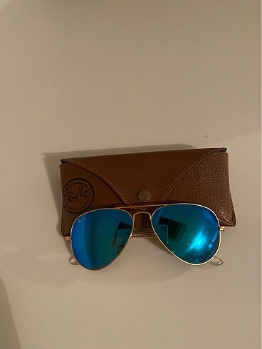 Ray Ban Rayban gözlük aviator flash mavi altın damla