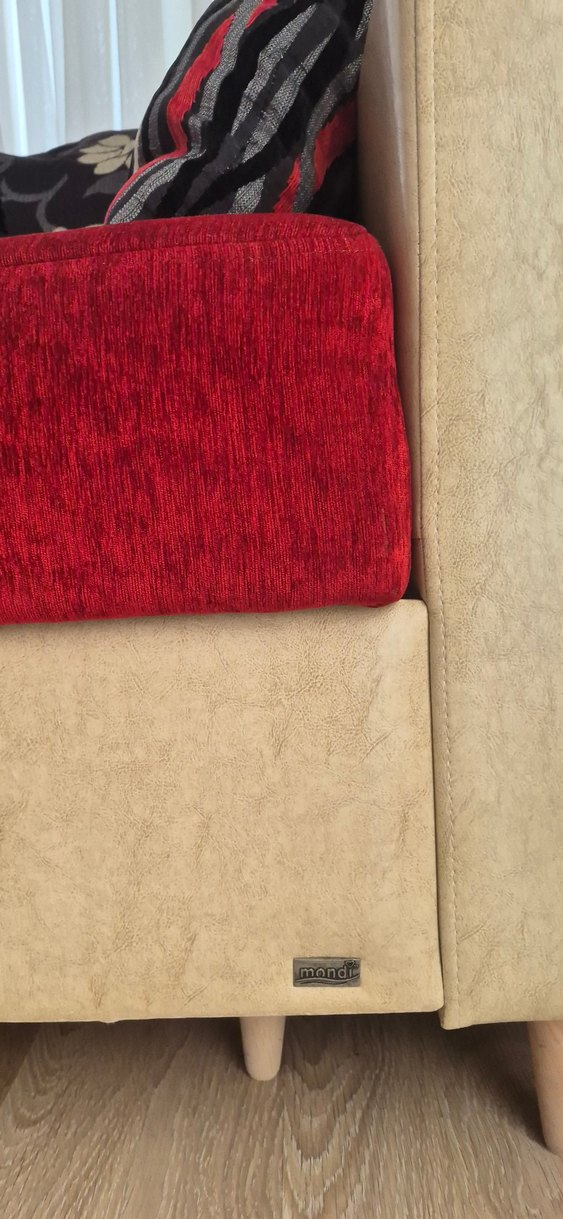 Kırmızı Modern Desenli Kanepe mondi marka 2 adet kanepe - Görsel 2
