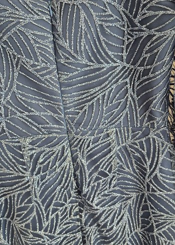 Mavi Simli Midi Boy Abiye Elbise - Görsel 9