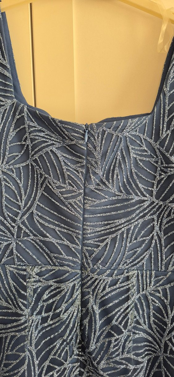 Mavi Simli Midi Boy Abiye Elbise - Görsel 4