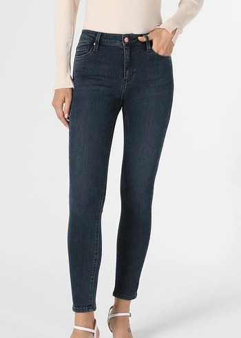 Kadın Lacivert Dar Kesim Denim Pantolon