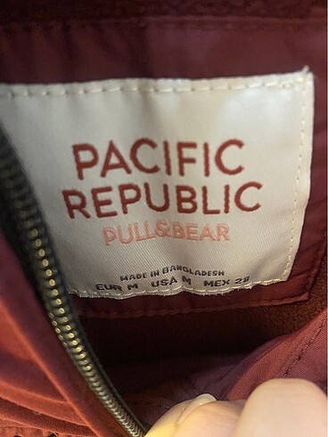 m Beden bordo Renk Pull & Bear kanguru mont