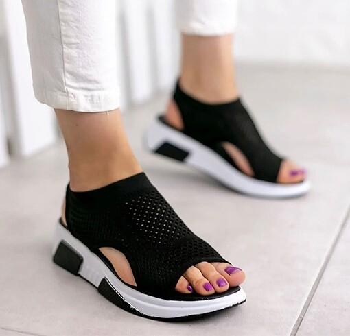 Diğer Otuzbesshoes kadın siyah ashley çelik örgü tiriko sandalet