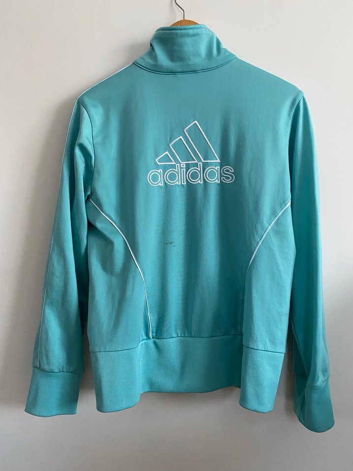Turkuaz Fermuarlı Kadın Spor Ceket Orjinal - Görsel 2