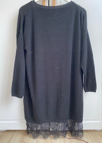 Uzun Kollu Siyah Triko Midi Elbise - Görsel 2