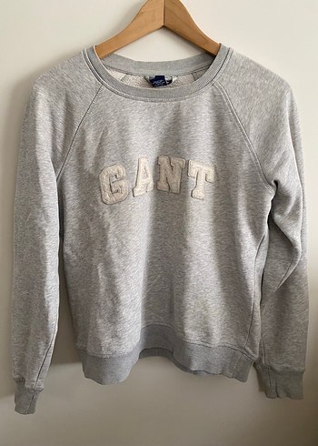 Gant Orjinal Gant Gri Melanj Bisiklet Yaka Sweatshirt