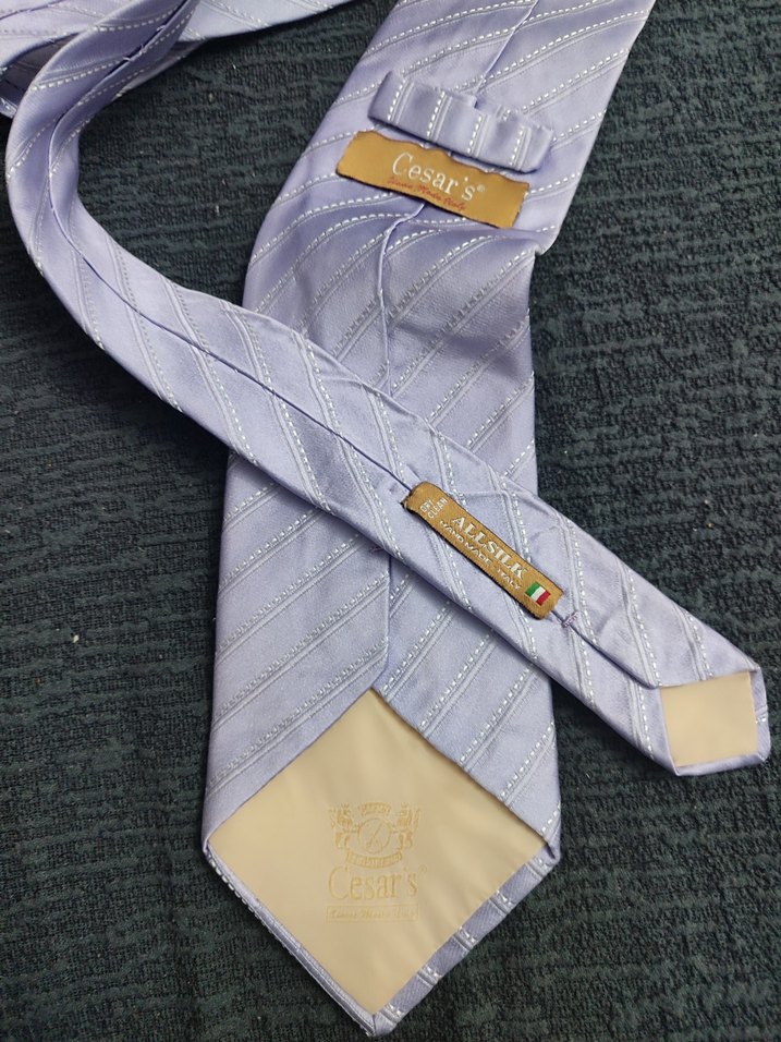 Mor Çizgili Erkek Kravat - Görsel 2