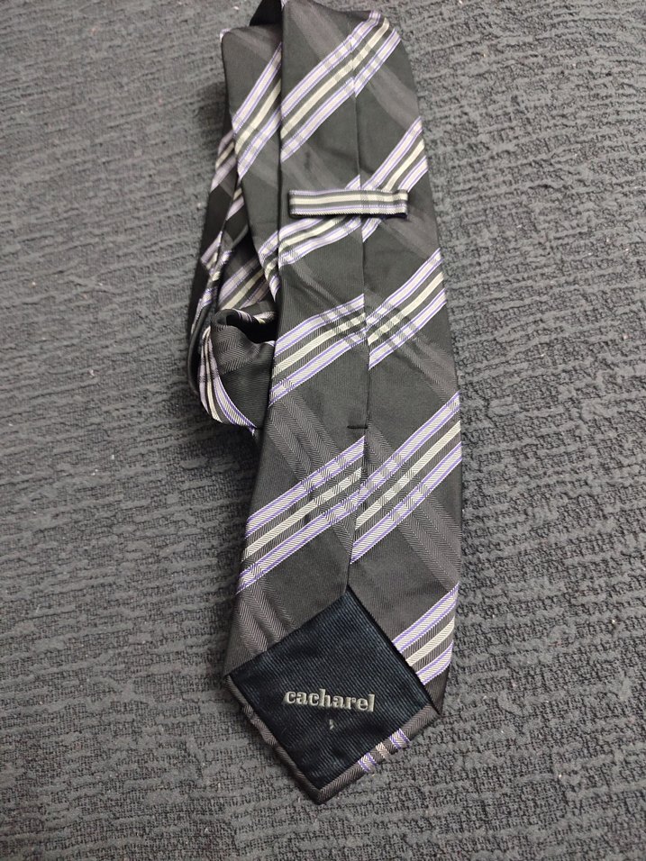 Gri Çizgili Erkek Kravat - Görsel 2