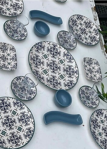 19 parça keramika kahvaltık seti 