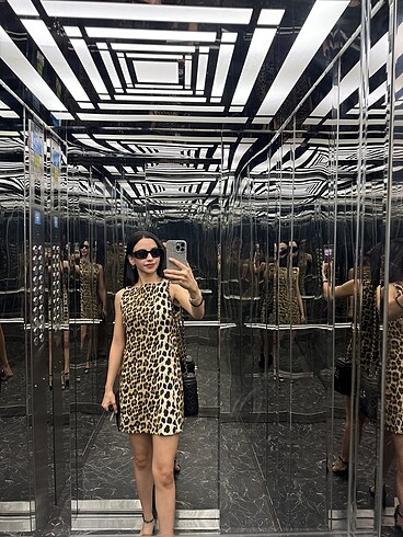 xs Beden Zara leoparlı elbise
