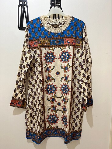 Etnik Desenli Tunik (Lacivert)