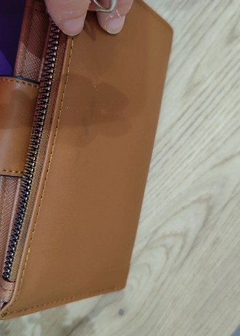 Kahverengi Deri Fermuarlı Kadın Cüzdanı - Görsel 5