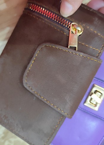 Kahverengi Deri Fermuarlı Kadın Cüzdanı - Görsel 3