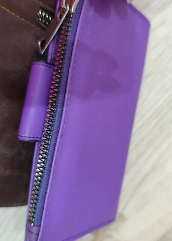 Kahverengi Deri Fermuarlı Kadın Cüzdanı - Görsel 7