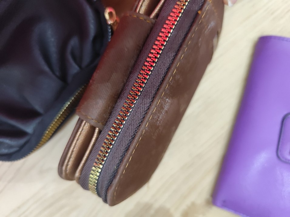 Kahverengi Deri Fermuarlı Kadın Cüzdanı - Görsel 4