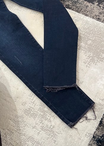 Addax Kadın Lacivert Midi Boy Denim Jean