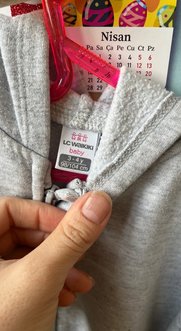 Çocuk Gri Kapüşonlu Fermuarlı Sweatshirt - Görsel 2