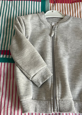 Gri Fermuarlı Erkek Çocuk Sweatshirt - Görsel 2