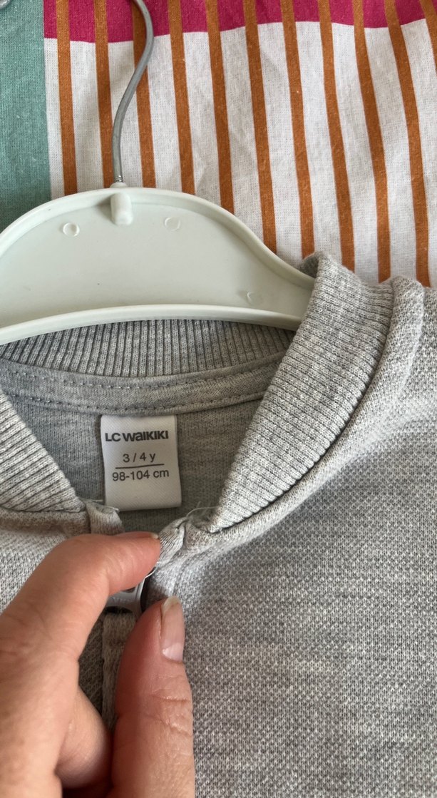 Gri Fermuarlı Erkek Çocuk Sweatshirt - Görsel 3