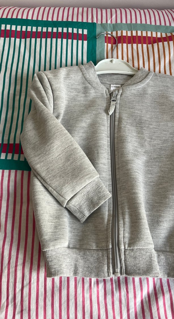 Gri Fermuarlı Erkek Çocuk Sweatshirt - Görsel 2