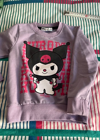 Kız Çocuk Mor Pamuklu Baskılı Sweatshirt - Görsel 2